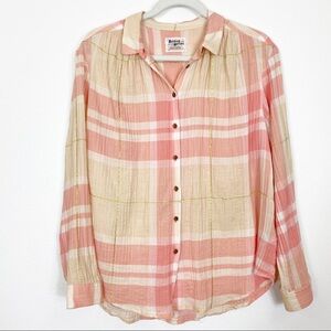 Holding Horses Gailen Plaid Button Down Top Size 4